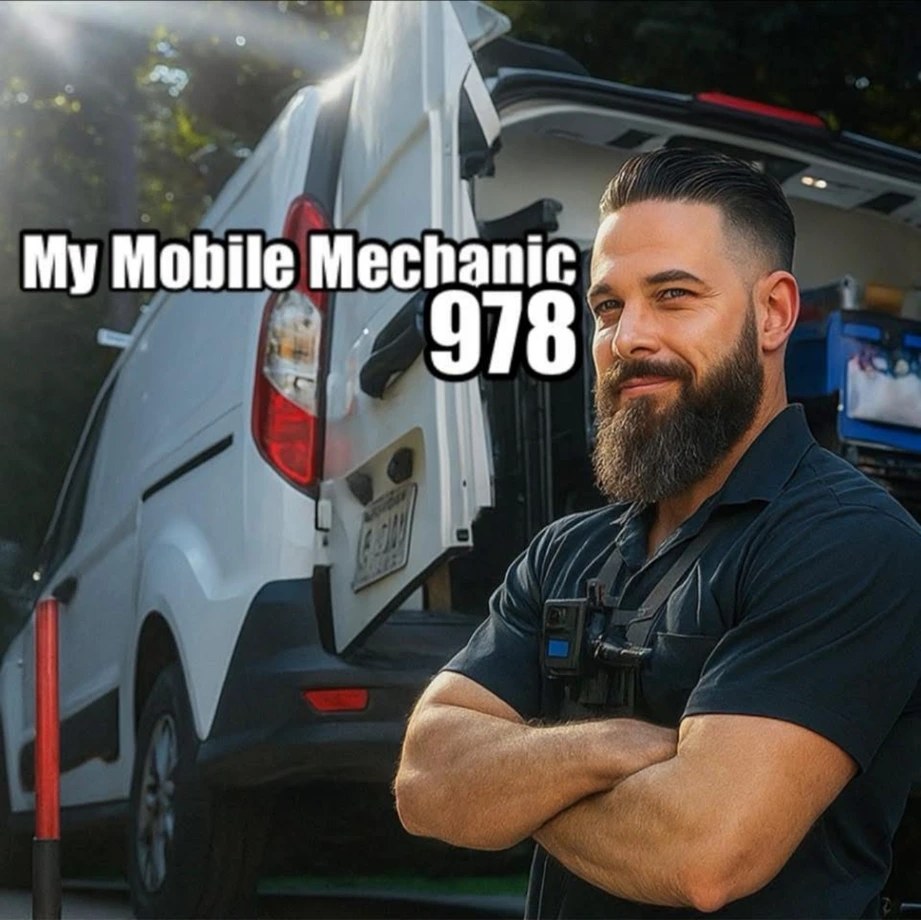 Your mechanic — nearly 20 years of hands-on experience, standing by the My Mobile Mechanic 978 service van